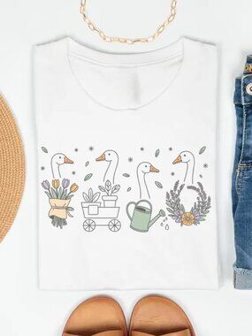 Funny Goose Shirt, Spring Tee, Garden Shirt, Easter Farm Animal Shirt
